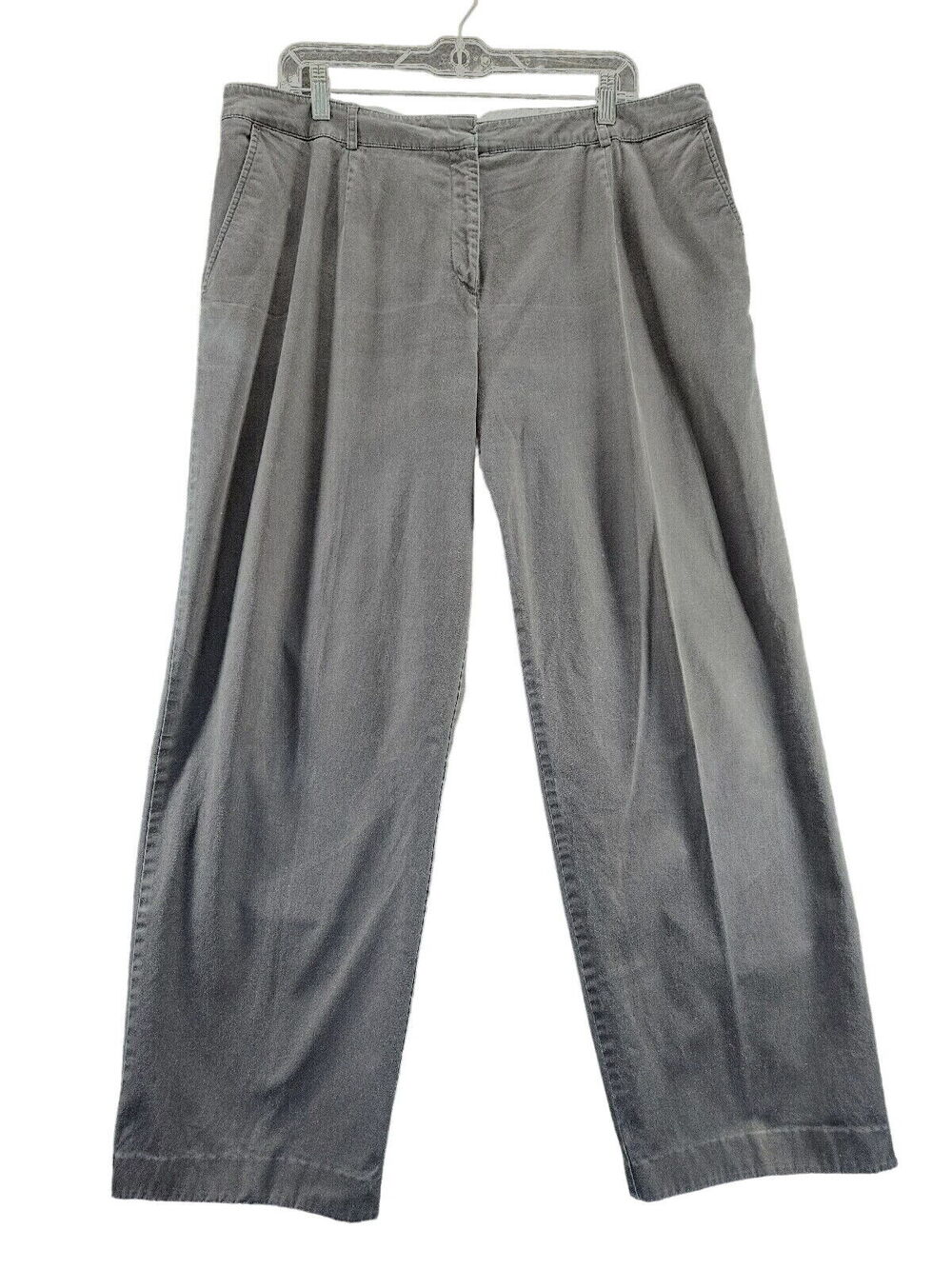 Kim Rogers Womens Pants Blue Size 18W Cotton Blend Stretch Pockets Button Zip